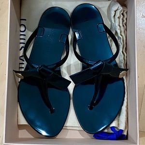🌺Louis Vuitton Black Jelly Sea Star Thong Sandals